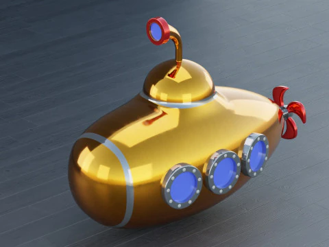 Cartoon Submarine 3D Model