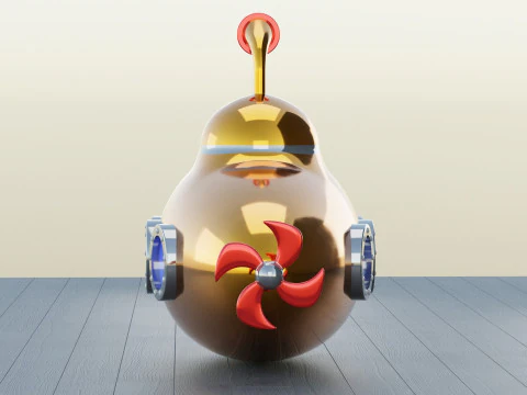 Cartoon Submarine 3D Model