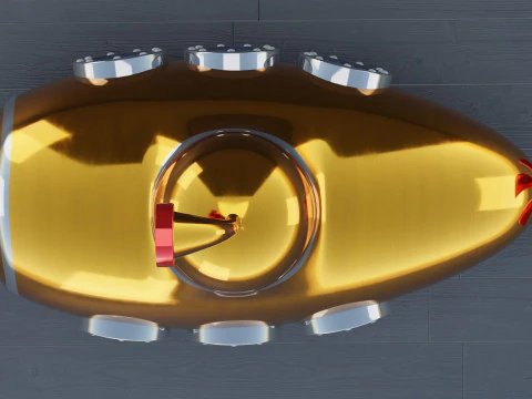 Cartoon Submarine 3D Model