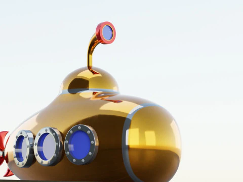 Cartoon Submarine 3D Model
