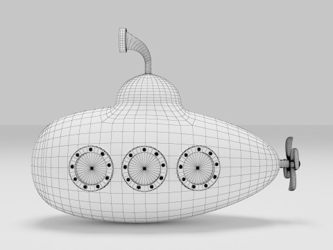 Cartoon Submarine 3D मॉडल