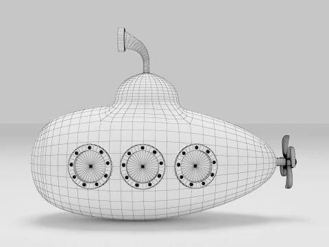 Cartoon Submarine 3D Model