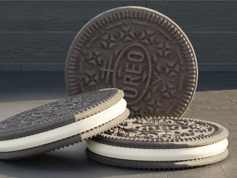 Three Oreos 3D Model