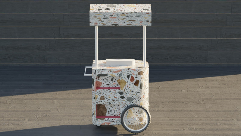 Food Stand Cart Modèle 3D .c4d .max .obj .3ds .fbx .stl .blend