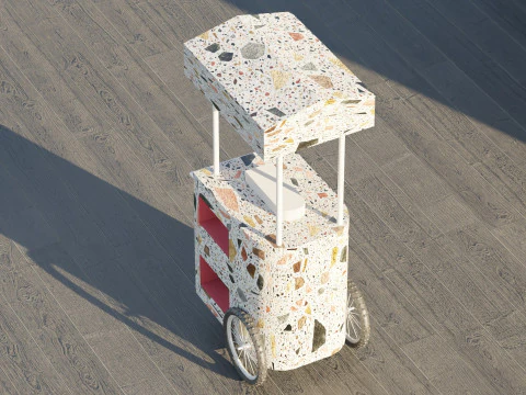Food Stand Cart 3D Model