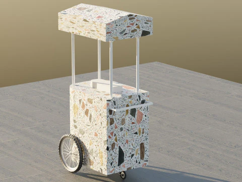 Food Stand Cart 3D Model