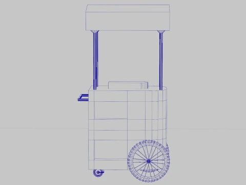 Food Stand Cart 3D Model