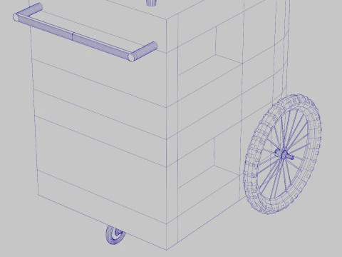 Food Stand Cart 3D Model