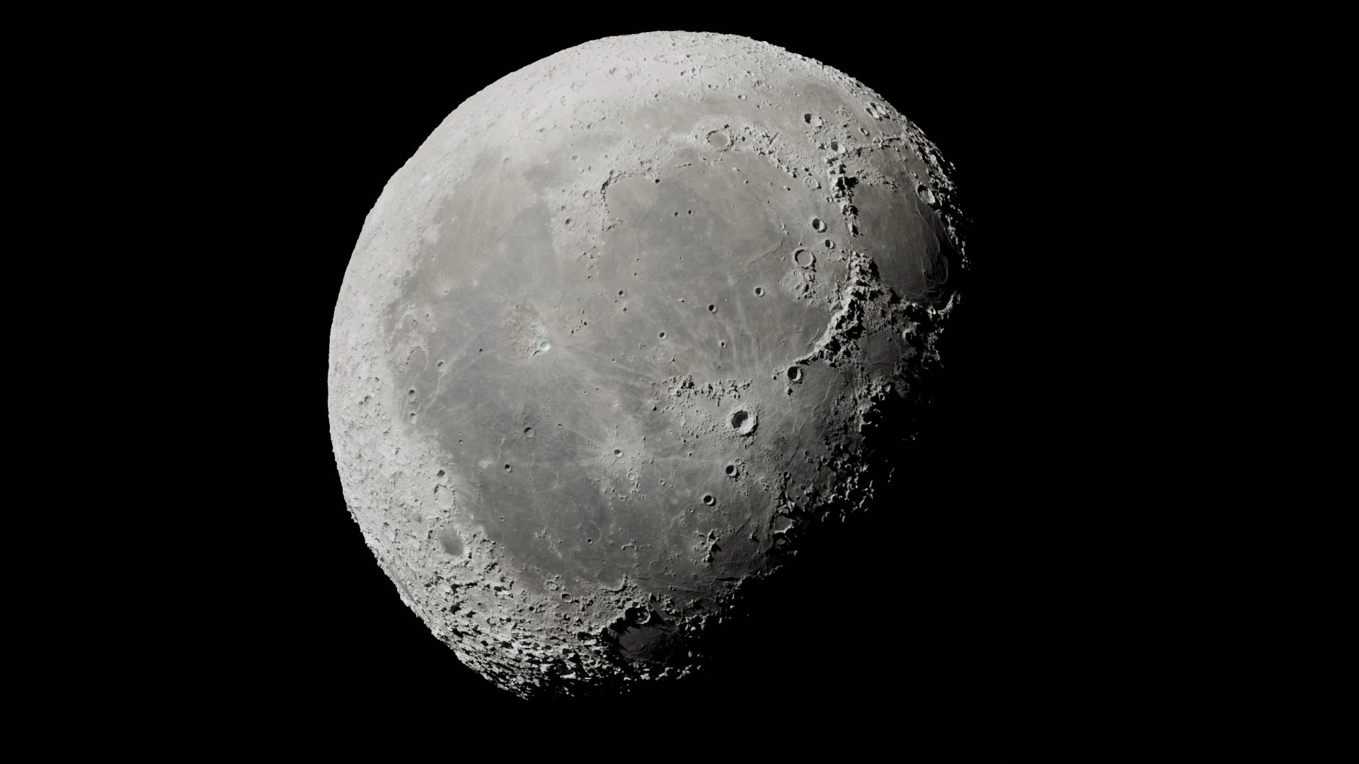 Realistic Moon 3D Model .c4d .max .obj .3ds .fbx .stl .blend 