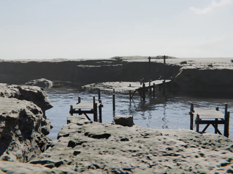 Coastal Scene 3D Model