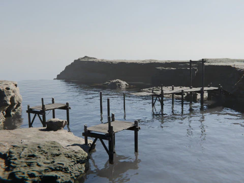 Coastal Scene 3D Model