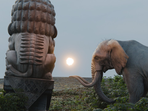 Cinematic Animated Elephant Modèle 3D