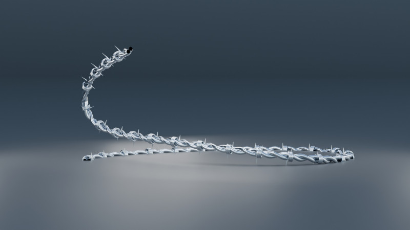 Barbed Wire 3D Model .c4d .max .obj .3ds .fbx .stl .blend
