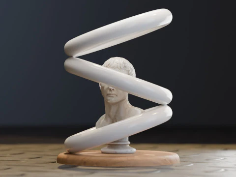 Анімація статуї оптичної ілюзії 3D Модель