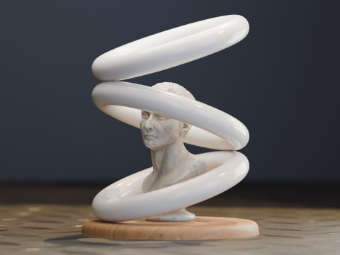 Optical Illusion Statue Animation Modèle 3D
