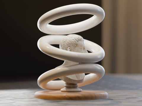 Optical Illusion Statue Animation Modèle 3D