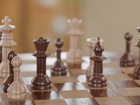 Chess Scene 3D Model
