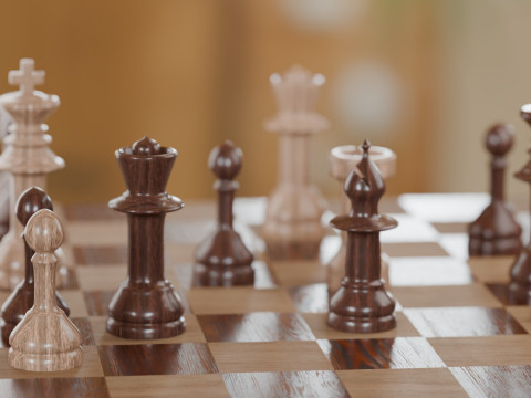 Chess Scene 3D Model
