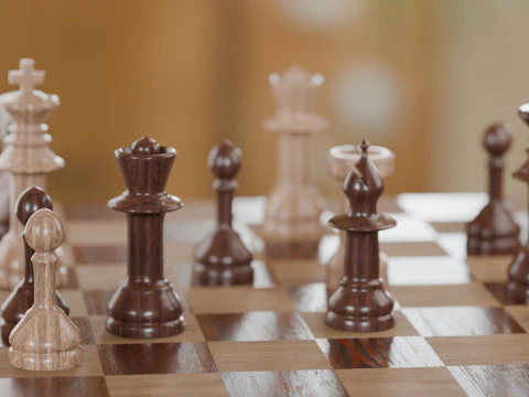 Chess Scene 3D Model