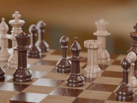 Chess Scene 3D Model