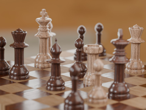 Chess Scene 3D Model