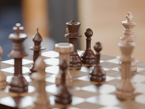 Chess Scene 3D Model