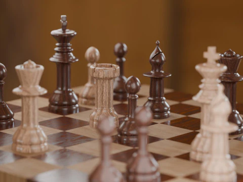 Chess Scene 3D Model