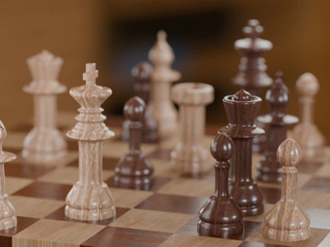Chess Scene 3D Model