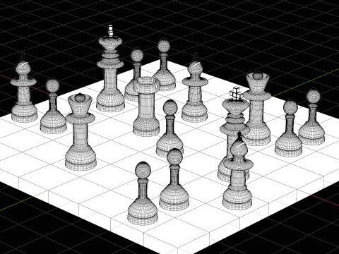 Chess Scene 3D Model
