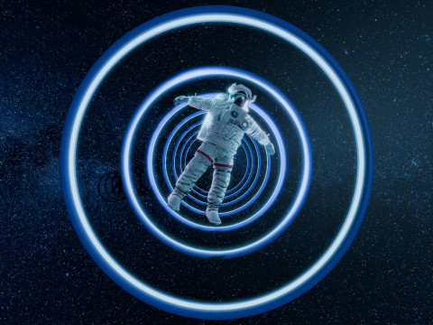 Astronaut Spinning in Space Animation 3D-Modell