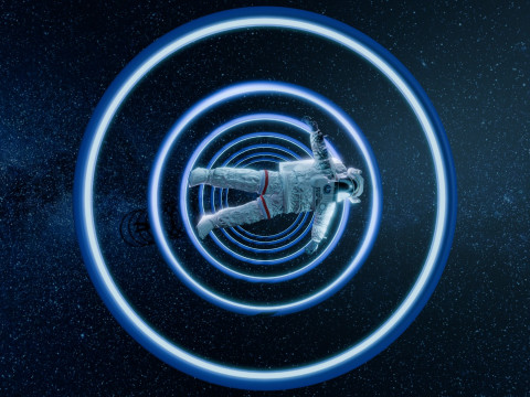 Astronaut Spinning in Space Animation 3D Model