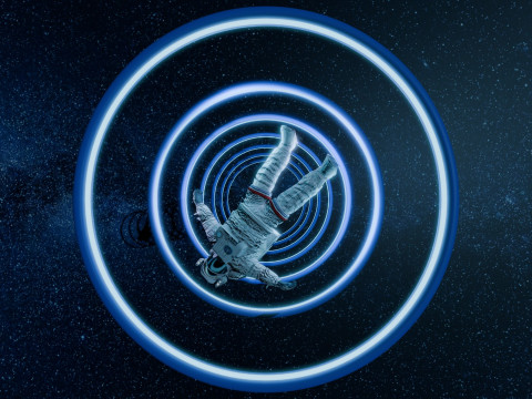 Astronaut Spinning in Space Animation 3D Model
