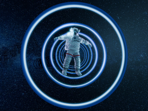 Astronaut Spinning in Space Animation 3D Model