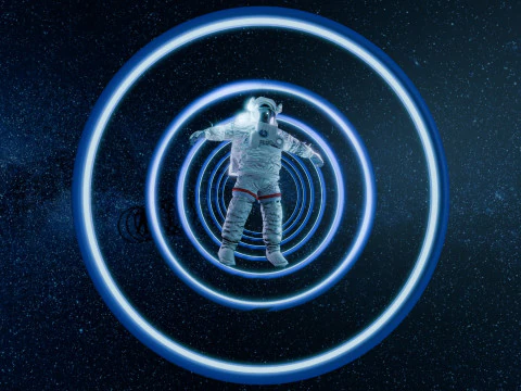 Astronaut Spinning in Space Animation 3D Model
