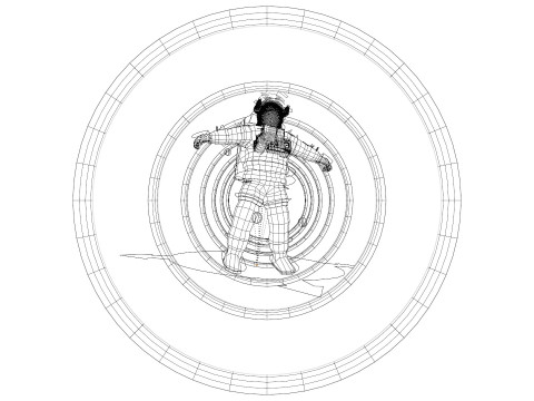Astronaut Spinning in Space Animation 3D Model