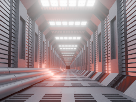 Sci-Fi Hallway 3D Модель