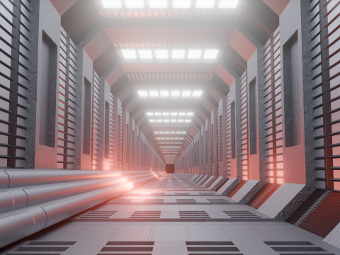 Sci-Fi Hallway 3D Model
