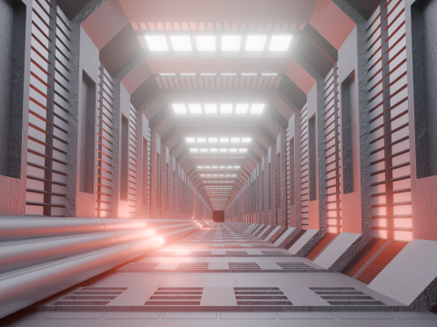Sci-Fi Hallway 3D Model
