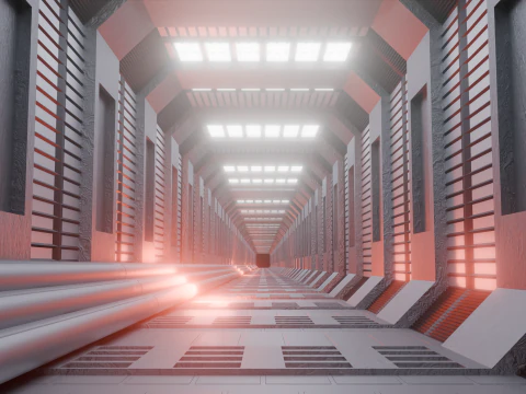 Sci-Fi Hallway 3D Model