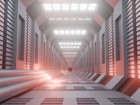 Sci-Fi Hallway 3D Model