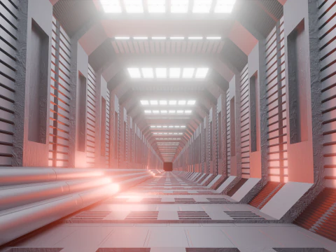 Sci-Fi Hallway 3D Model