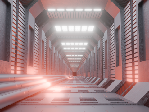Sci-Fi Hallway 3D Model