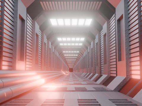 Sci-Fi Hallway 3D Model