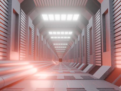 Sci-Fi Hallway 3D Model