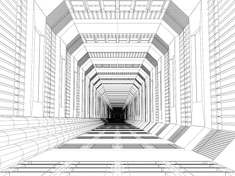 Sci-Fi Hallway 3D Model