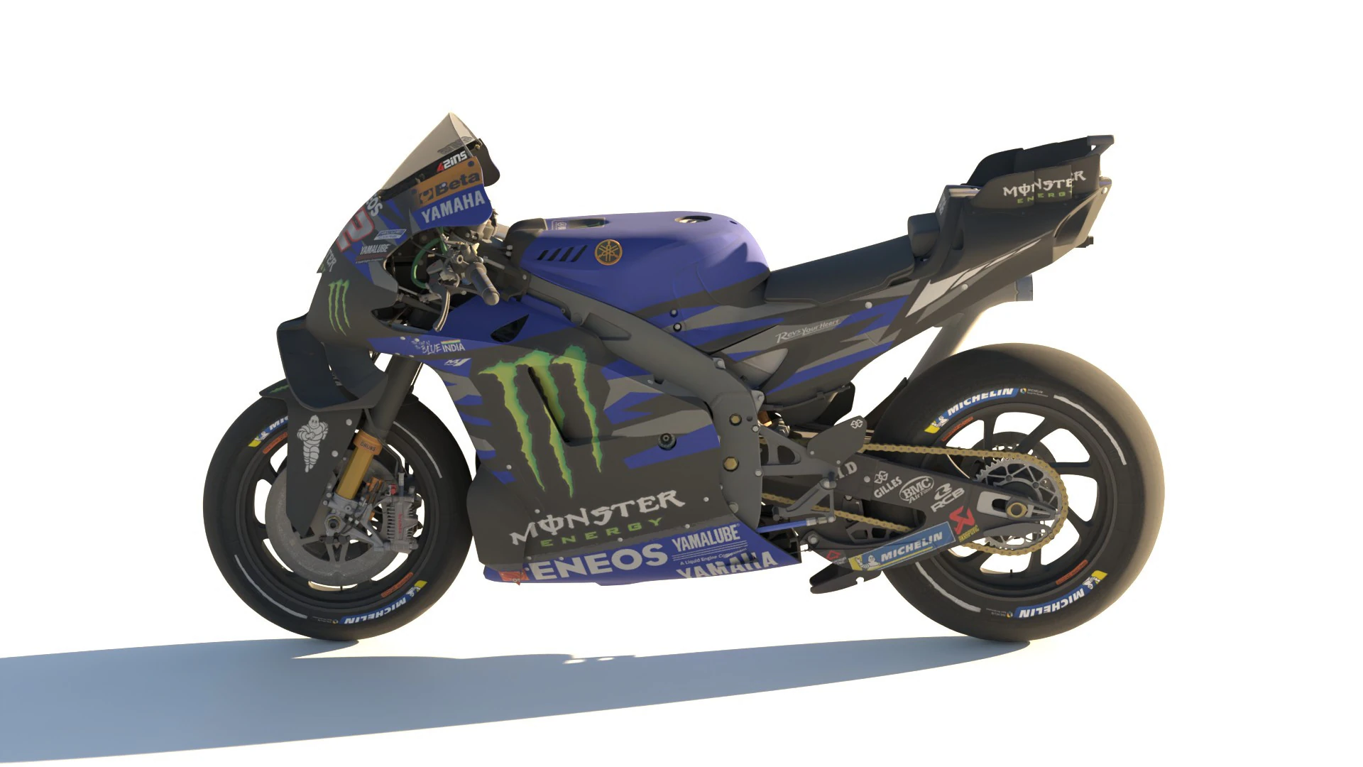 Alex Rins Yamaha YZR-M1 2024 MotoGP Modelo 3D .c4d .max .obj .3ds .fbx .stl .blend 