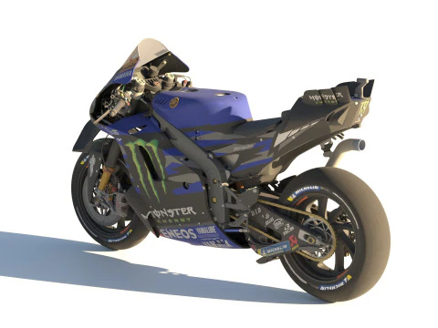 Alex Rins Yamaha YZR-M1 2024 MotoGP Modelo 3D
