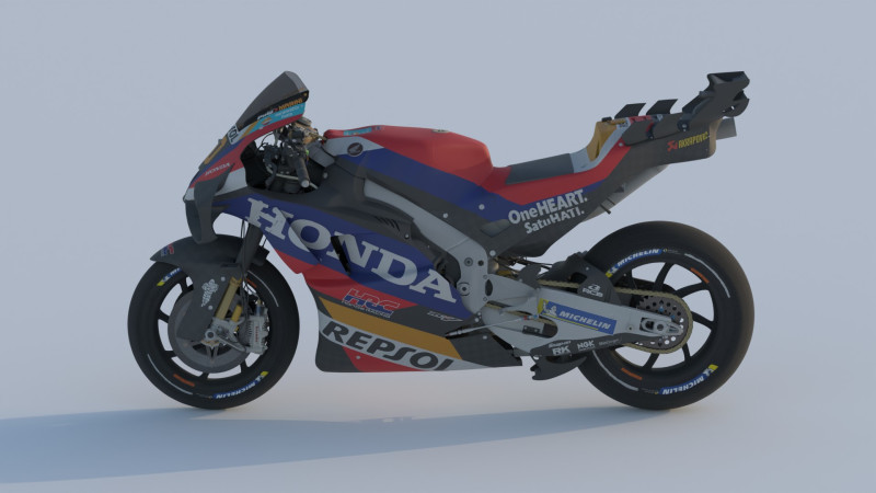 Luca Marini Honda RC213V 2024 MotoGP 3D Modell .c4d .max .obj .3ds .fbx .stl .blend 