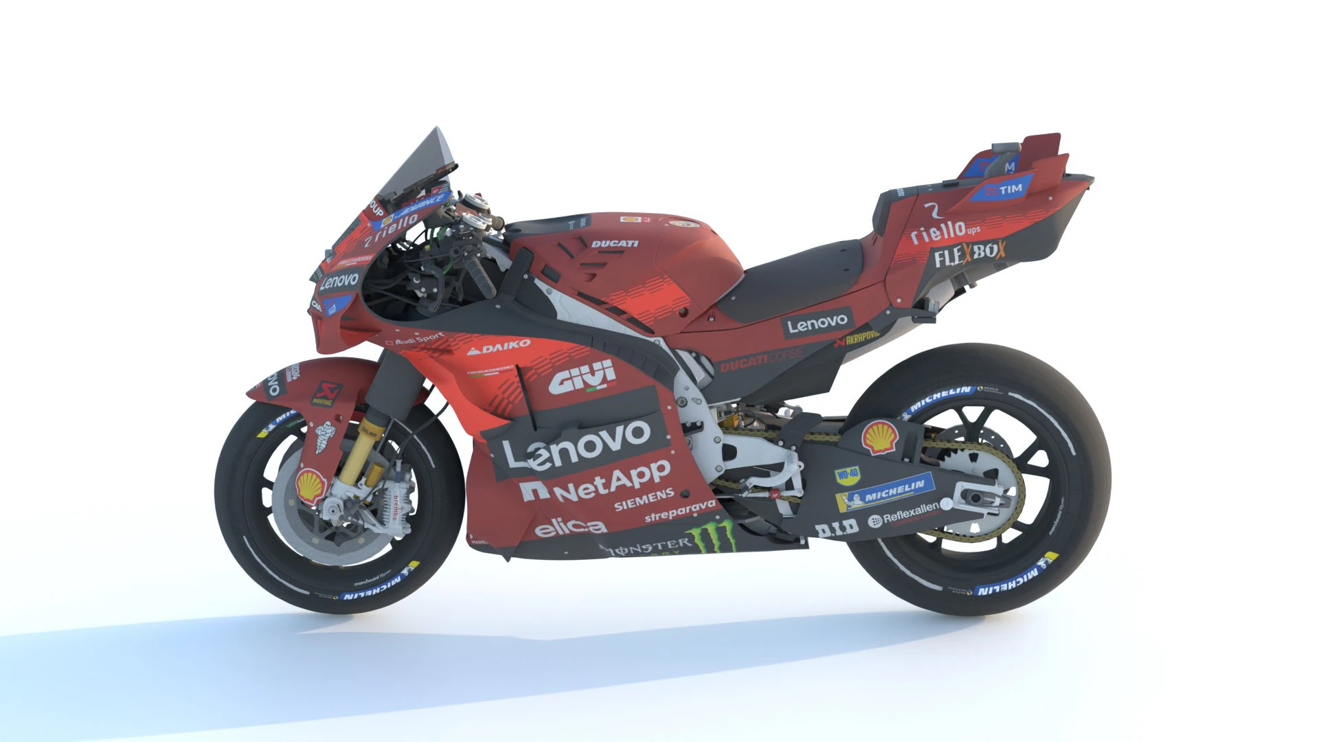 Francesco Bagnaia Ducati Desmosedici GP24 2024 MotoGP 3D Model .c4d .max .obj .3ds .fbx .stl .blend 