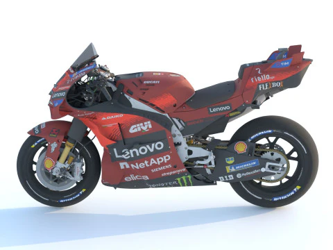 Francesco Bagnaia Ducati Desmosedici GP24 2024 MotoGP 3D Model